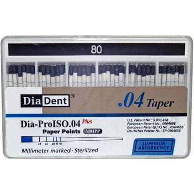 DiaDent Dia-ProISO GT Absorbent Paper Points, .04 Taper, Size #80, mm-Marked, Black, Spillproof Pack of 100 thumbnail 6