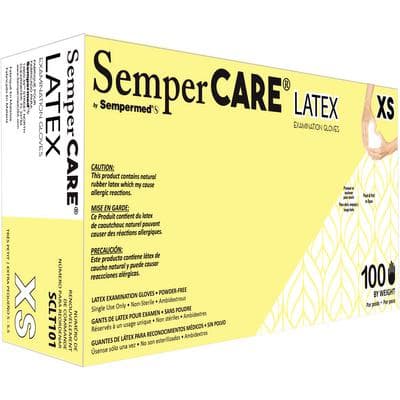 SemperCare® Latex Exam Gloves, Powder Free, Non-Sterile, Extra Small, Cream, 100/Box thumbnail 10