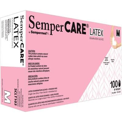 SemperCare® Latex Exam Gloves, Powder Free, Non-Sterile, Medium, Cream, 100/Box thumbnail 11