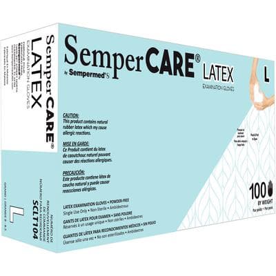 SemperCare® Latex Exam Gloves, Powder Free, Non-Sterile, Large, Cream, 100/Box thumbnail 11