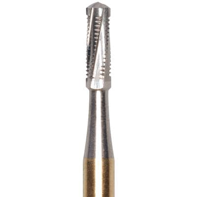 Meisinger Tungsten Carbide Crown Cutter Bur, FG Extra Long, Round-End Tapered Fissure, 1.2 mm, #1958 / HM36R-012-SU, 5/Pkg thumbnail 4