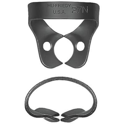 Hu-Friedy Black Line Rubber Dam Clamp #27N, Wingless, Premolars, Satin Steel, RDCM27NX thumbnail 7