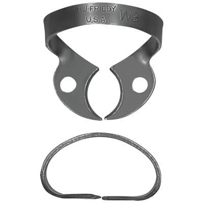 Hu-Friedy Black Line Rubber Dam Clamp #W3, Wingless, Small Lower Molars, Satin Steel, 1 Each thumbnail 7