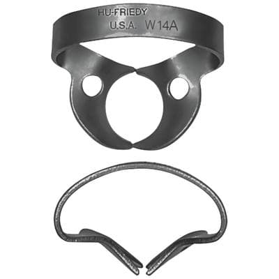 Hu-Friedy Black Line Rubber Dam Clamp #W14A, Wingless, for Partially Erupted or Irregularly Shaped Molars, RDCMW14AX thumbnail 7