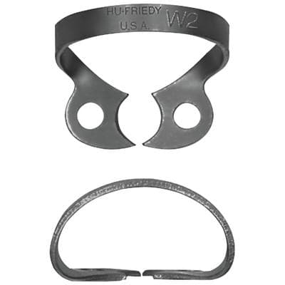 Hu-Friedy Black Line Rubber Dam Clamp #W2, Wingless, Premolars, Satin Steel, 1 Each thumbnail 7