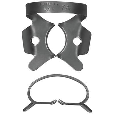 Hu-Friedy Black Line Rubber Dam Clamp #7A, Winged, Large Lower Molars, Satin Steel, 1 Each thumbnail 7