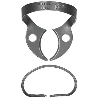 Hu-Friedy Black Line Rubber Dam Clamp #W7, Wingless, Lower Molar, Satin Steel, RDCMW7X thumbnail 7