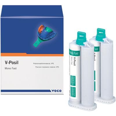 VOCO V-Posil Mono Fast Vinyl Polysiloxane Impression Material, Medium Body, Fast Set, 50 ml Cartridges (Pack of 2), with 6 Mixing Tips thumbnail 4
