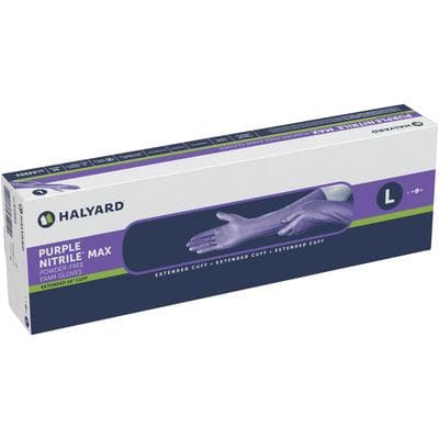 Halyard Purple Nitrile Max Exam Gloves, Powder-Free, Large, 50/Box, 44994 thumbnail 7