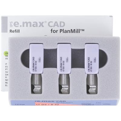 IPS e.max CAD PlanMill Blocks, Low Translucency (LT), Shade D2, Size B32, Pack of 3 thumbnail 10