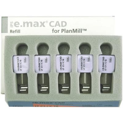 IPS e.max CAD PlanMill Blocks, Low Translucency, C16, Shade C1, 5/Box thumbnail 4