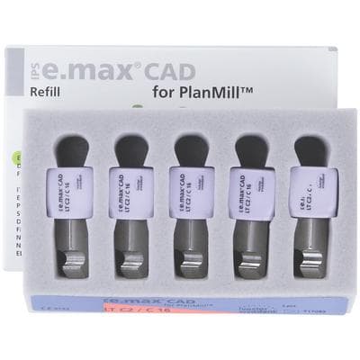 IPS e.max CAD PlanMill Blocks, Low Translucency, C16, Shade C2, 5/Box thumbnail 4