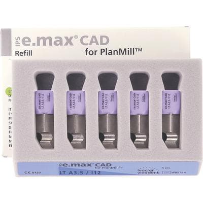 IPS e.max CAD LT Milling Blocks for PlanMill, Shade A3.5, Size I12, Low Translucency, 5/Box thumbnail 5