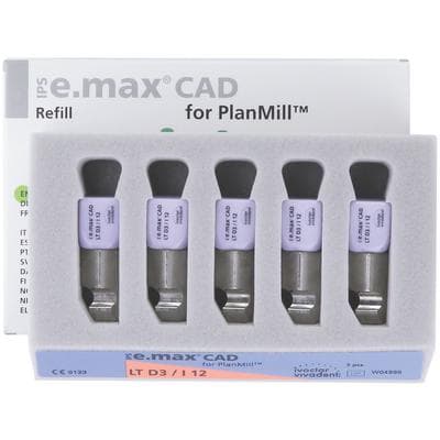 IPS e.max CAD PlanMill Blocks, Low Translucency (LT), Shade D3, Size I12, 5/Box thumbnail 10