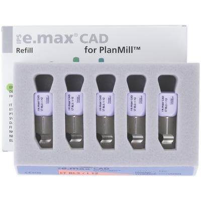 IPS e.max CAD PlanMill Blocks LT I12 Shade BL3, Low Translucency, Lithium Disilicate, 5/Box thumbnail 10