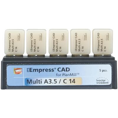 IPS Empress CAD Multi Leucite Glass-Ceramic Milling Block, C14, Shade A3.5, for PlanMill, 5/Box thumbnail 9