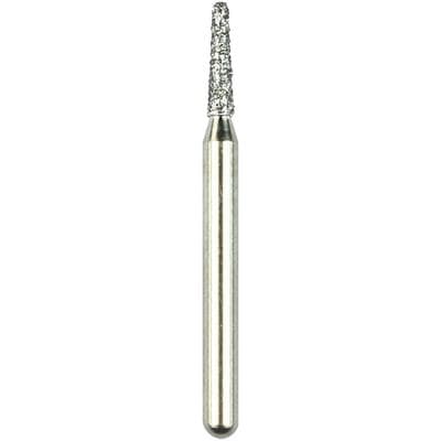Shofu Robot FG Diamond Point, Flat End Tapered Cylinder, Standard Grit, 1.3 mm Diameter, 5.0 mm Length, 1/Pkg, 0830 thumbnail 5
