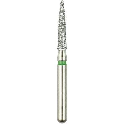 Shofu Robot Diamond Point FG, Flame Shape, Coarse Grit, Green Ring, ISO 249/015, 1.5 mm Diameter, 7.5 mm Length, 840C-1, Single Bur thumbnail 8