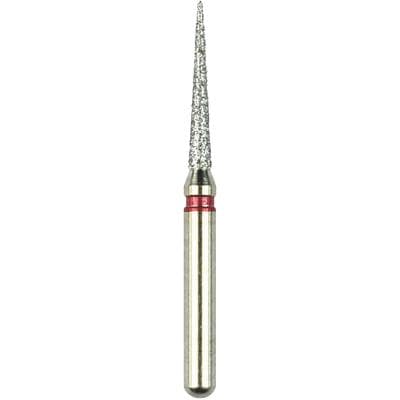 Shofu Robot Diamond Point, FG, Tapered Cylinder Needle, ISO 165/012, 1.2 mm, Fine Grit, Red Ring, 848F-1 thumbnail 7