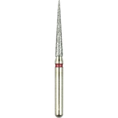 Shofu Robot Diamond Point, FG, Tapered Cylinder Needle, Fine Grit, Red Ring, 1.5 mm Diameter, 10.0 mm Length, 850F-1 thumbnail 12