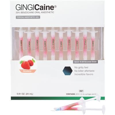 GINGICaine Topical Anesthetic Gel Syringe Kit, Strawberry, 20% Benzocaine, 1.2 mL Syringes, 20/Pkg, 20118S thumbnail 17