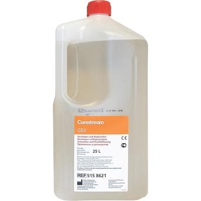 GBX Developer Replenisher, 50 Liter (2 x 25 Liter Bottles), Carestream Dental, 190-0984 - GBX Developer, Fixer and Replenisher - Developer Replenisher, 50 Liter - Image 1