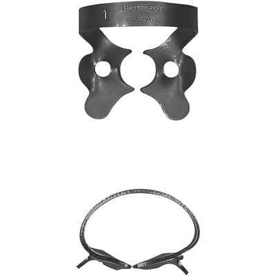 Hu-Friedy Black Line Rubber Dam Clamp #1, Winged, Upper Premolars, Satin Steel, RDCM1X thumbnail 7
