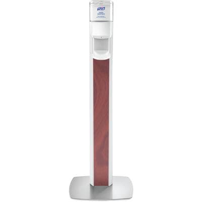 PURELL MESSENGER ES8 Floor Stand with Dispenser - Maple Panel, White Dispenser - PURELL® MESSENGER™ ES8 Floor Stand with Dispenser - Maple Panel, White Dispenser - Image 1