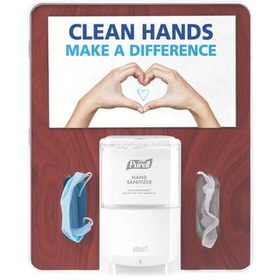 PURELL MESSENGER Floor Stand Hygiene Bracket, White with Maple, Metal Frame, 1/Pkg thumbnail 3