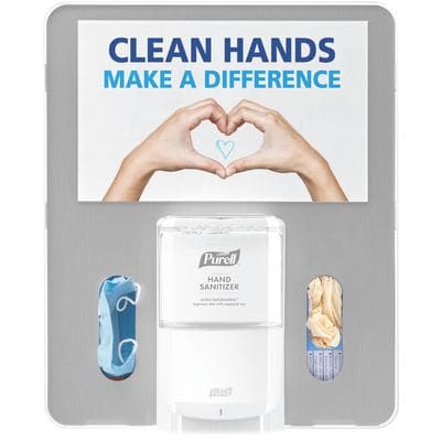 PURELL MESSENGER Floor Stand Hygiene Bracket, White with Silver, Fits ES6/ES8 Dispensers, 1/Pack thumbnail 2