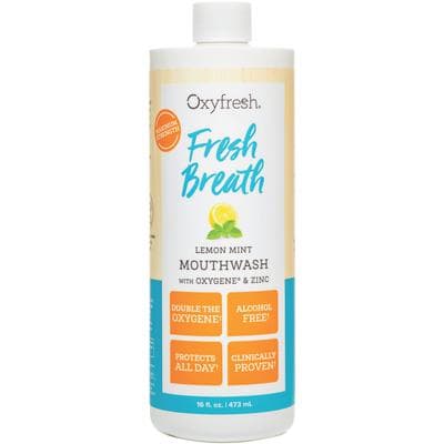 Oxyfresh Maximum Strength Fresh Breath Lemon Mint Mouthwash, Alcohol Free, 16 oz Bottle, 1/Pkg, 190 thumbnail 2