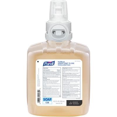 Purell® Healthcare Healthy Soap™ 2.0% CHG Antimicrobial Foam Refill for CS8 Dispenser, 1250 ml Bottle - Purell® Healthcare Healthy Soap™ 2.0% CHG Antimicrobial Foam - Refill for Purell® CS8 Touch-Free Soap Dispenser, 1250 ml - Image 1