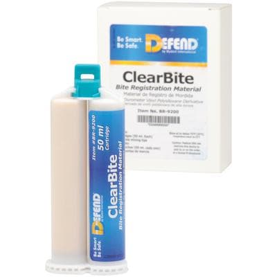 Defend ClearBite Bite Registration Material, Fast Set, Unflavored, Clear, 2 x 50 mL Cartridges with 6 Mixing Tips, BR-9200 thumbnail 11