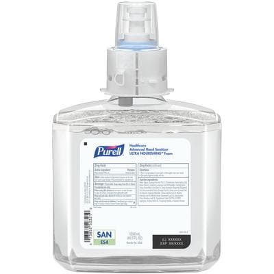 Purell Healthcare Advanced Hand Sanitizer Ultra Nourishing Foam Refill, 1200 ml Bottle, for ES4 Touch-Free Dispenser, 1/Pkg - Purell® Healthcare Advanced Hand Sanitizer Ultra Nourishing™ Foam – Refill, 1200 ml Bottle - Refill for ES4 Touch-Free Hand Sanitizer Dispenser, 1/Pkg - Image 1