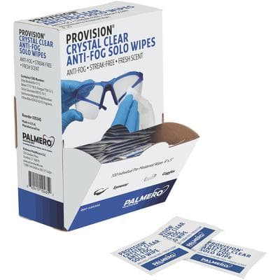 ProVision Crystal Clear Anti-Fog Eyewear Solo Wipes, 8" x 5", Individually Wrapped, 100/Box, 3534S thumbnail 11