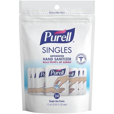 Purell® Singles Advanced Instant Hand Sanitizer, Single-Use, Nonsterile, 1.2 ml, 125/Pkg - Purell® Singles Advanced Instant Hand Sanitizer – Single Use, Nonsterile - Purell® Singles Advanced Instant Hand Sanitizer – Single Use, Nonsterile - Image 1