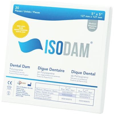 Isodam Non-Latex Polyisoprene Dental Dam, 5" x 5", Medium, Blue, 20/Box, ISO01800520 thumbnail 12
