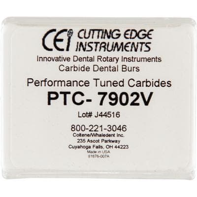 Coltene Whaledent Trimming & Finishing Carbide Bur, 12 Blade, Size #7902, Pointed Needle Shape, 1.0 mm Head Diameter, 5/Pkg - Trimming & Finishing Burs, 12 Blade - Trimming & Finishing Burs 12 Blade, Size #7902 – 5/Pkg - Image 1