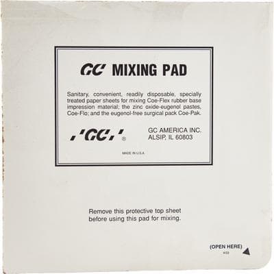 GC America COE Mixing Pad, 6" x 6", Parchment Paper, 1/Pkg, 159112 thumbnail 5