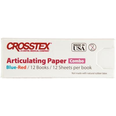 Crosstex Articulating Paper Red/Blue Combo, Thin Straight, 71 Microns, 12 Books of 12 Sheets (144 Sheets/Box), TPBR thumbnail 12