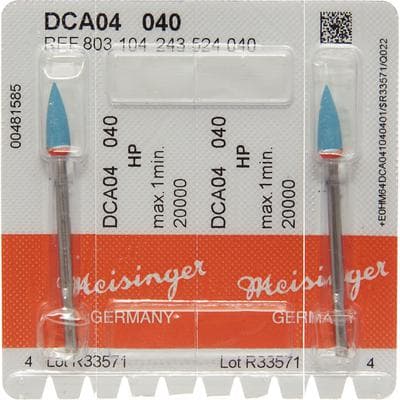 Meisinger DCA04 Diamond Polishers 2-Step System for CAD/CAM, Oxide Ceramics and Zirconium Oxide - HP, Cone, Blue/Orange, Size 040, 2/Pkg - Diamond Polishers 2-Step System for CAD/CAM, Oxide Ceramics and Zirconium Oxide - HP, Cone, Blue/Orange, DCA04, 2/Pkg - Image 1