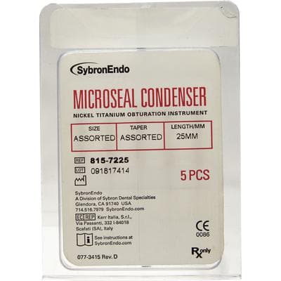 Kerr PacMac Engine-Driven Nickel-Titanium Gutta Percha Condensers, Assorted Sizes, .04 Taper, 25mm, 5/Pk, #815-7225 thumbnail 5