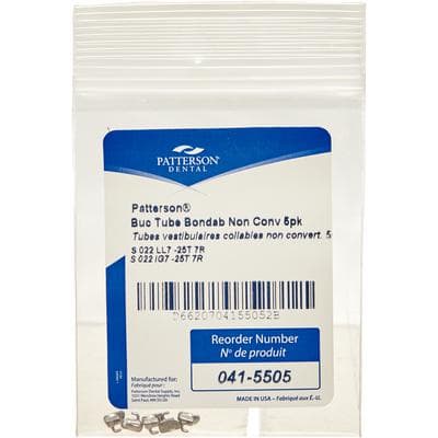 Patterson® Nonconvertible Direct Bond Tubes – Roth, .022, 5/Pkg - LL7, Lower Left Second Molar - Patterson® Nonconvertible Direct Bond Tubes – Roth, .022, 5/Pkg - LL7, Lower Left Second Molar - Image 1