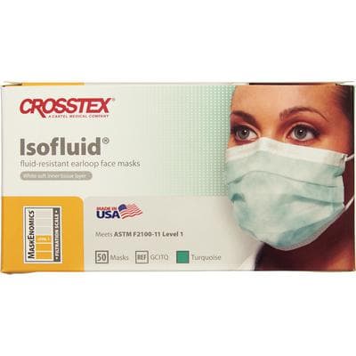 Isofluid™ Surgical Face Mask, ASTM Level 1, Earloop, Turquoise, 50/Box, GCITQ thumbnail 22