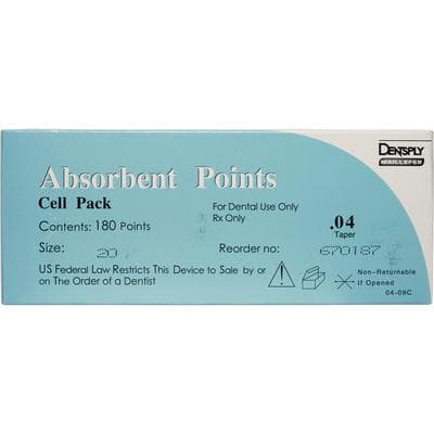 Dentsply Maillefer Absorbent Paper Points, Sterile, .04 Taper, ISO #20 (Yellow), 180/Pack, 670187 thumbnail 13