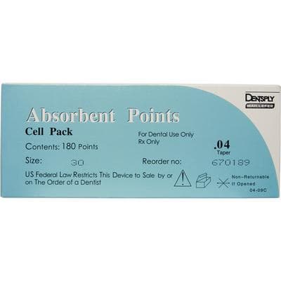 Dentsply Sirona Absorbent Paper Points, .04 Taper, #30 (Blue), Sterile, Cell Pack, 180/Pk, 670189 thumbnail 14