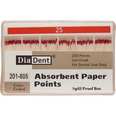 DiaDent Absorbent Paper Points, Non-Marked, .02 Taper, Size #25 (ISO), Slide Package, 200/Box thumbnail 5