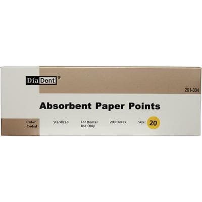 DiaDent Absorbent Paper Points, Non-Marked, .02 Taper, ISO Size #20, Cell Pack, 200/Box thumbnail 10
