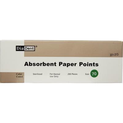 DiaDent Absorbent Paper Points, #70 (Green), .02 Taper, Non-Marked, Cell Pack of 200 thumbnail 7