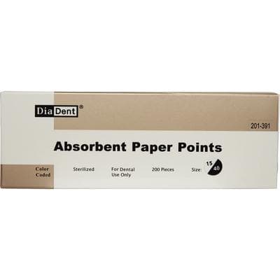 DiaDent Absorbent Paper Points, Non-Marked, .02 Taper, Assorted #15-#40, Cell Pack, 200/Box thumbnail 5